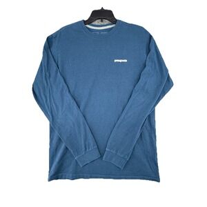 Patagonia Responsibili-tee Blue Long Sleeve T Shirt‎ Size Medium Regular